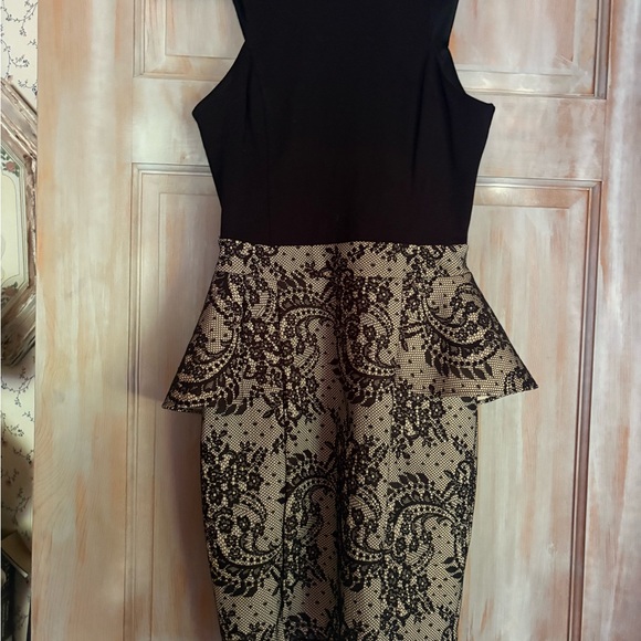 vintage BeBe Dresses & Skirts - Vintage BeBe Black and Beige Peplum Dress